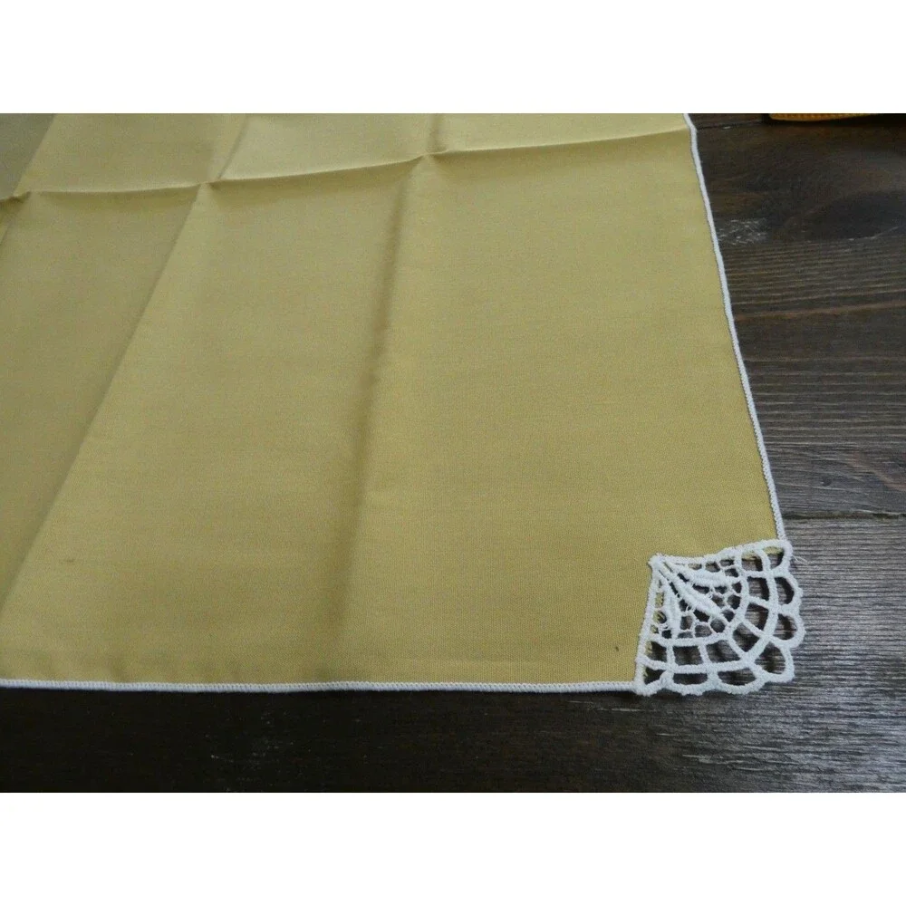 VTG Mixed Lot of 4 Mustard Yellow Cloth Napkins Gimbals Cotton Gauzy Rectangle